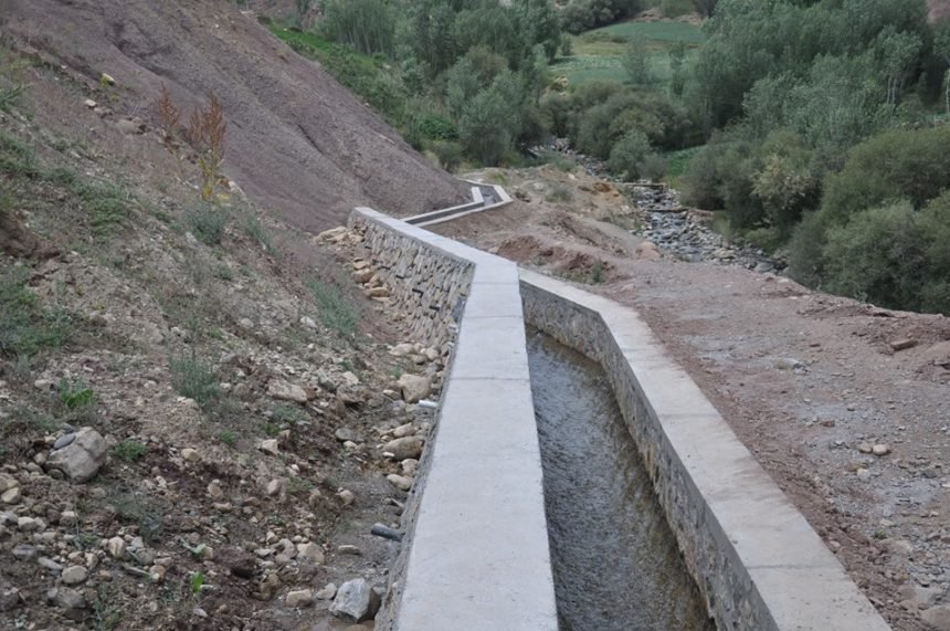 کار ساخت‌وساز یک کانال آب‌یاری در مرکز استان بامیان تکمیل شد