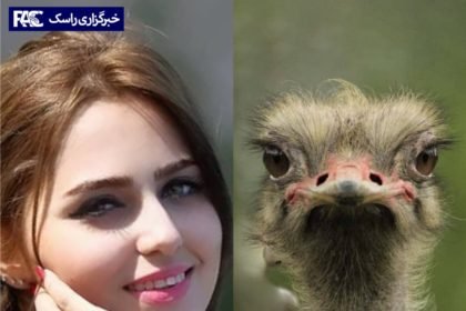 دختر زیبا و پوست بیضه‌ی شترمرغ